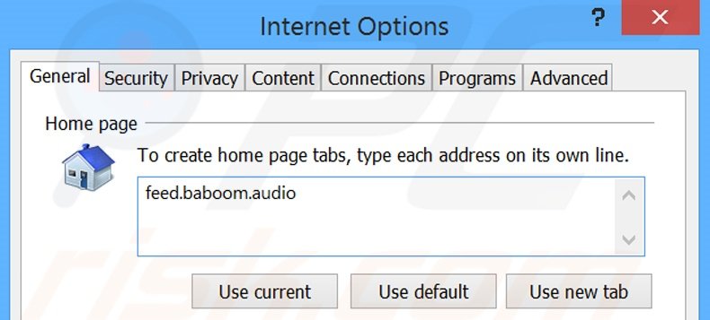 Verwijder baboom.audio als startpagina in Internet Explorer