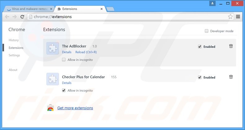 Verwijder de BitSaver advertenties uit Google Chrome stap 2