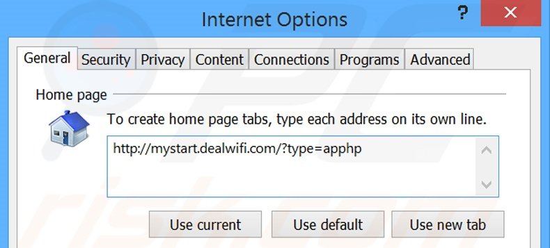 Verwijder mystart.dealwifi.com als startpagina in Internet Explorer