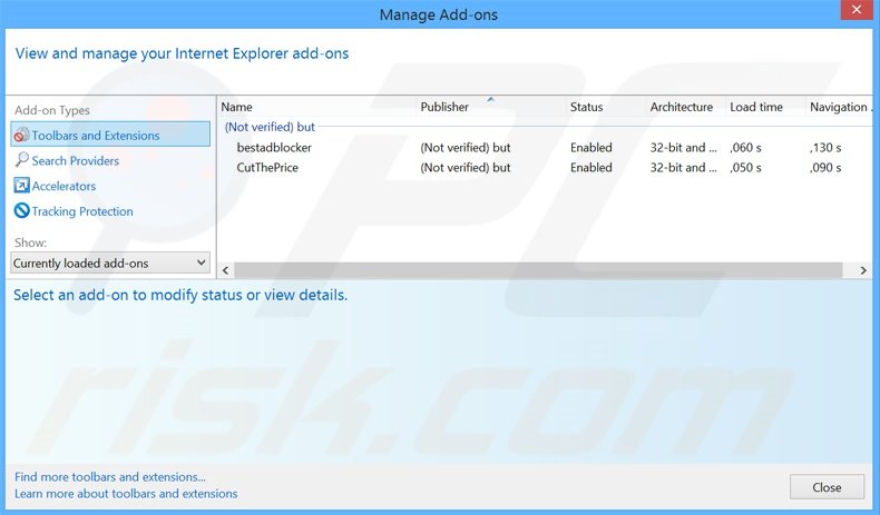 Verwijder de DeskBar advertenties uit Internet Explorer stap 2