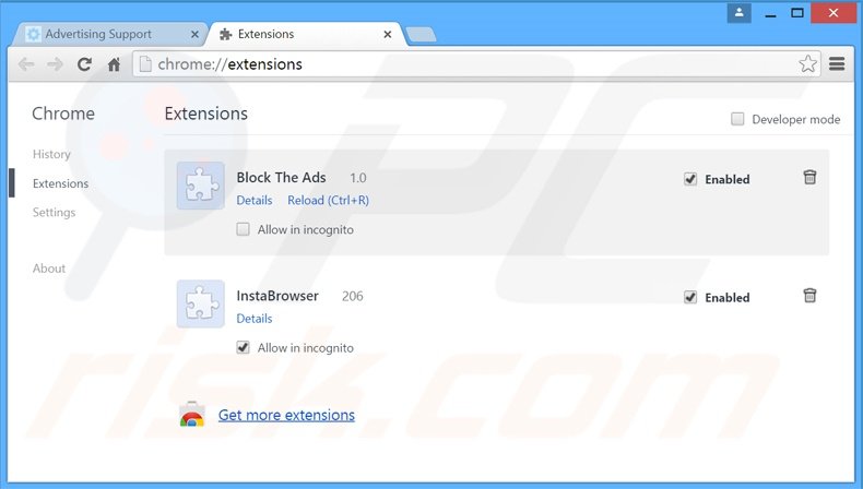 Verwijder de DigiSaver advertenties uit Google Chrome stap 2