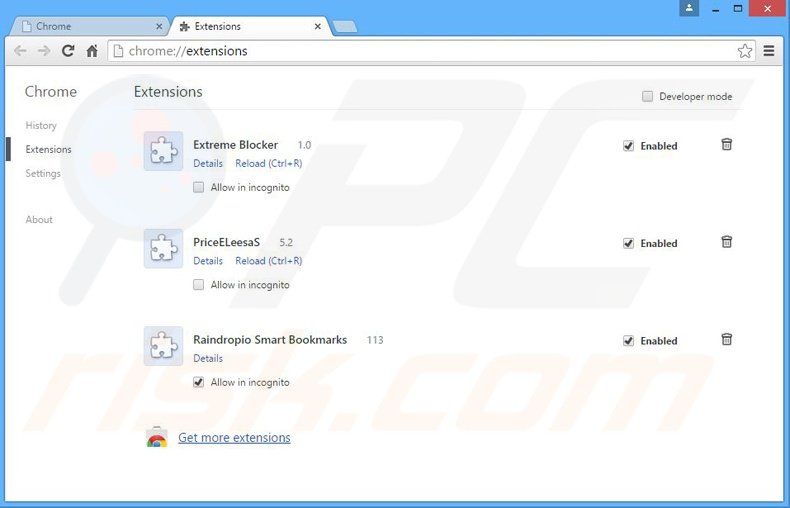 Verwijder de Extreme Blocker advertenties uit Google Chrome stap 2