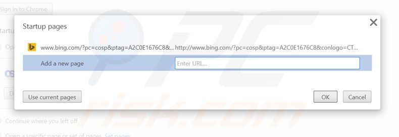 Verwijder MyOneSearch.net als startpagina in Google Chrome