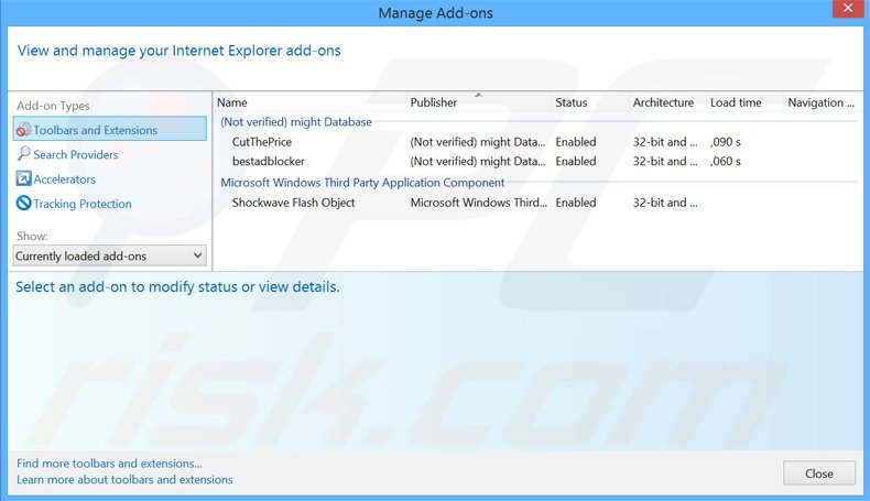 Verwijder de Playthru Player advertenties uit Internet Explorer stap 2