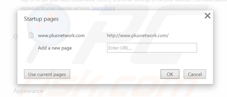 Verwijder plusnetwork.com als startpagina uit Google Chrome