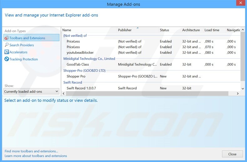 Verwjider de plusnetwork.com gerelateerde Internet Explorer extensies