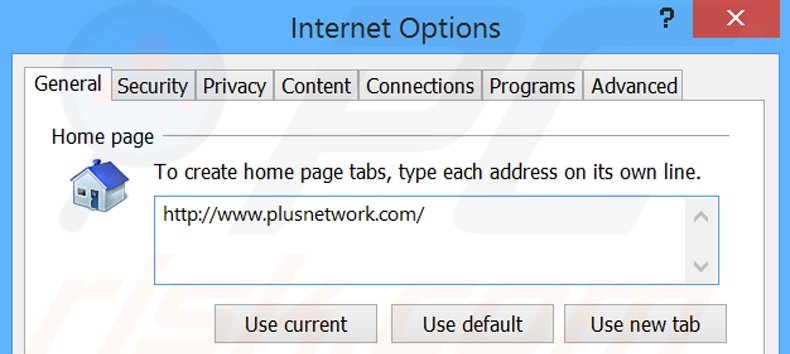 Verwijder plusnetwork.com als startpagina in Internet Explorer