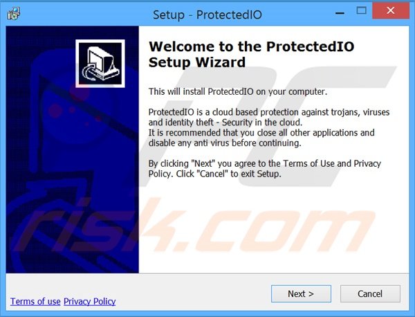 Official ProtectedIO browser hijacker installatie-configuratie