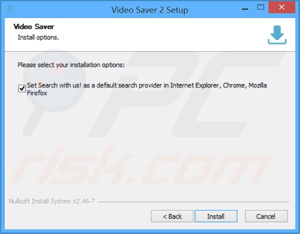 Video Saver installer setup verspreidt de search.com browser hijacker