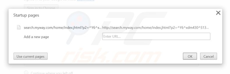 Verwijder search.myway.com als startpagina in Google Chrome