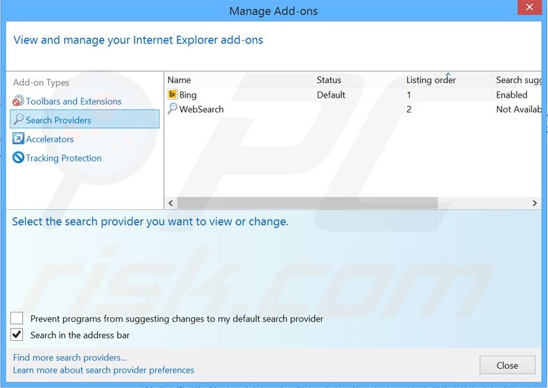 Verwijder search.myway.com als standaard zoekmachine in Internet Explorer