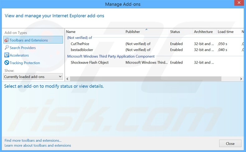 Verwjider aan search.secure-dm.com gerelateerde Internet Explorer extensies