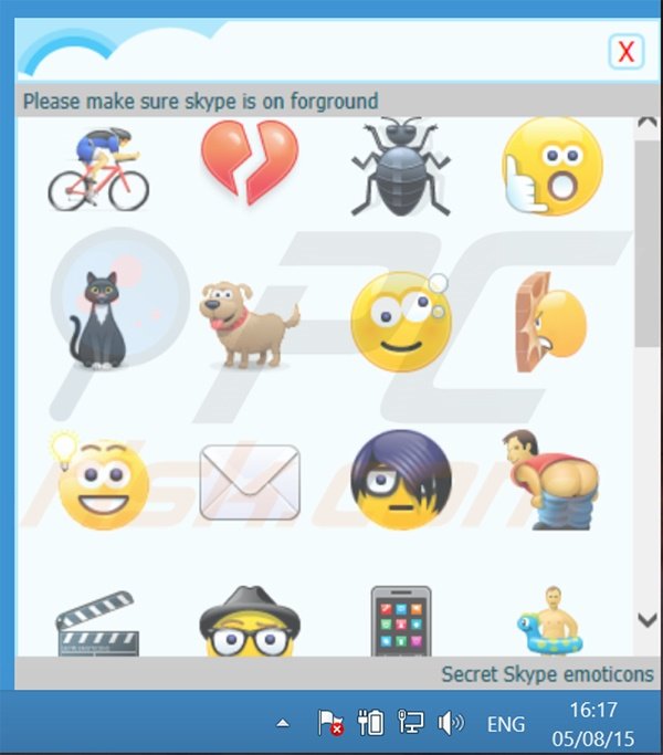 Misleidende SkyeMoji adware-achtige applicatie