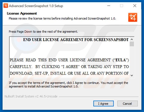 Officiële Advanced ScreenSnapshot adware installatieconfiguratie