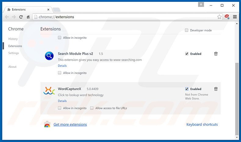 Verwijder de Browsing Secure advertenties uit Google Chrome stap 2