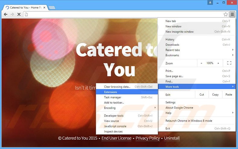 Verwijder de Catered to You advertenties uit Google Chrome stap 1