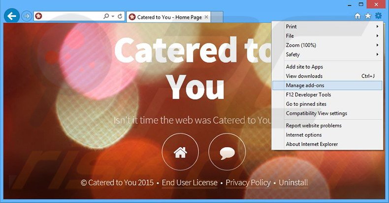 Verwijder de Catered to You advertenties uit Internet Explorer stap 1