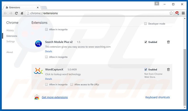 Verwijder de Chedot Browser advertenties uit Google Chrome stap 2