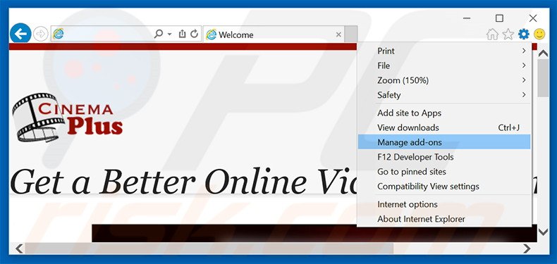 Verwijder de CinemaP advertenties uit Internet Explorer stap 1