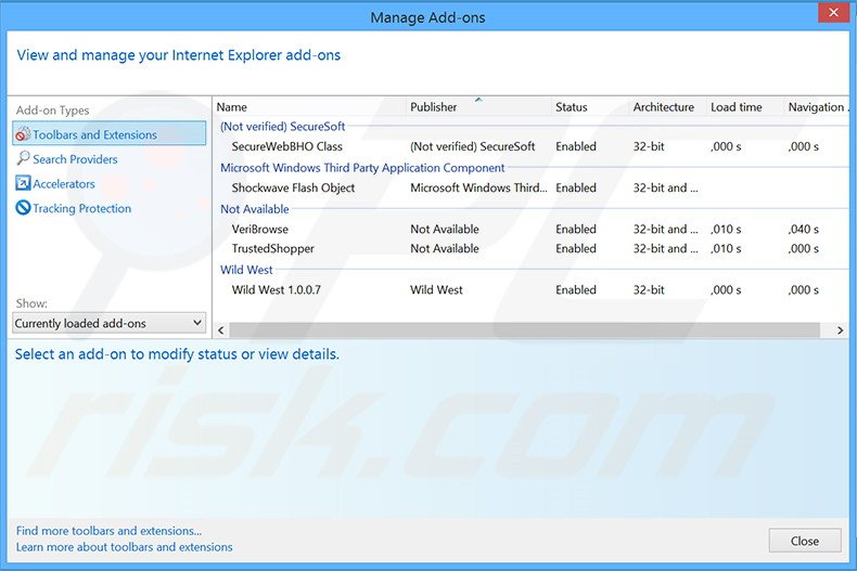 Verwijder de CouponDropDown advertenties uit Internet Explorer stap 2