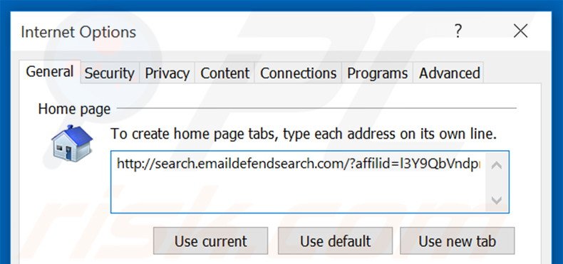 Verwijder search.emaildefendsearch.com als startpagina in Internet Explorer