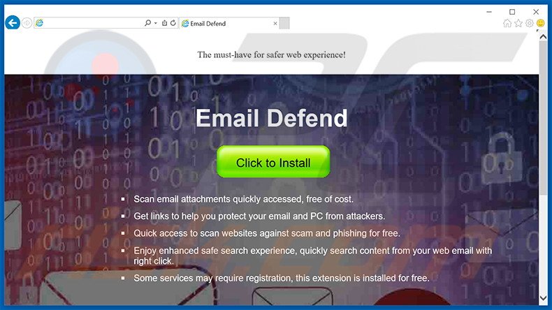 Website die de search.emaildefendsearch.com browser hijacker verspreidt