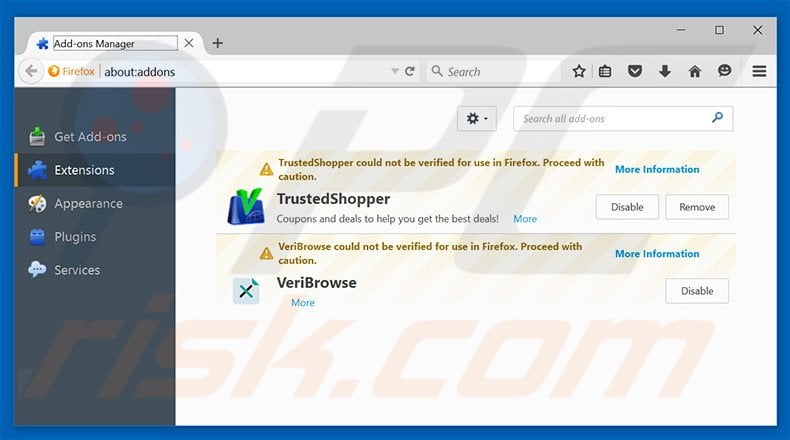 Verwijder de Groover advertenties uit Mozilla Firefox stap 2