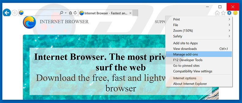 Verwijder de Internet Browser advertenties uit Internet Explorer stap 1