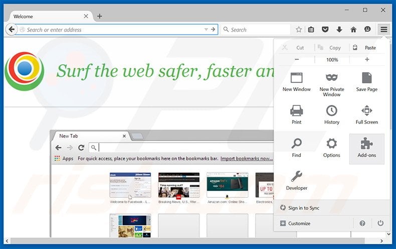 Verwijder de MyBrowser advertenties uit Mozilla Firefox stap 1