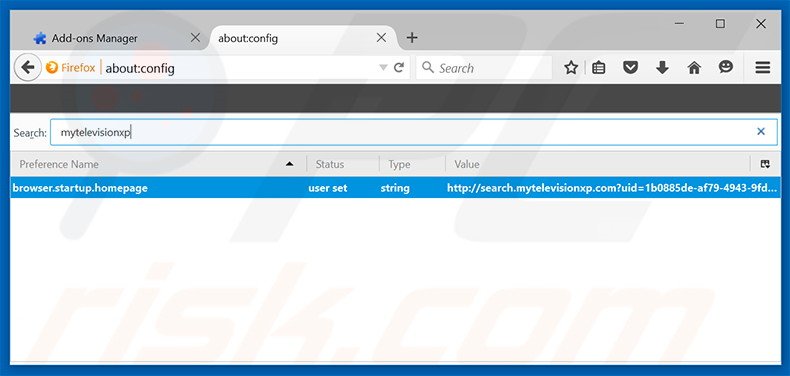 Verwijder search.mytelevisionxp.com als standaard zoekmachine in Mozilla Firefox