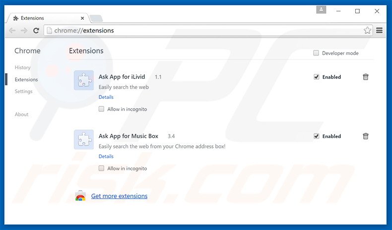 Verwijder de Note-up advertenties uit Google Chrome stap 2
