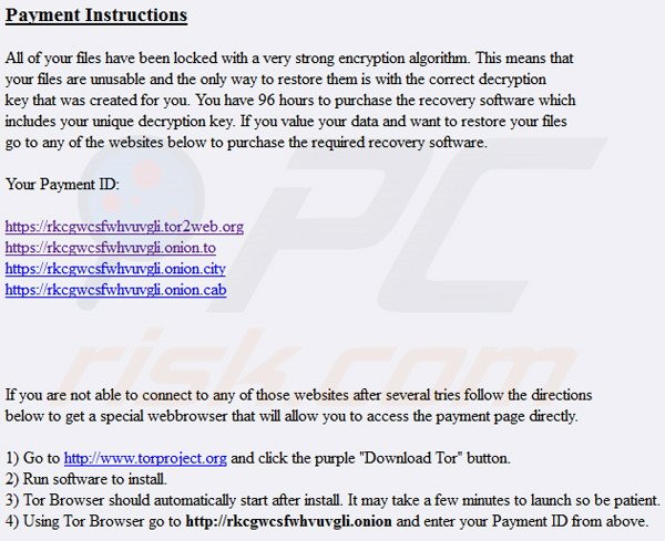 ORX-Locker ransomware betalingsinstructies