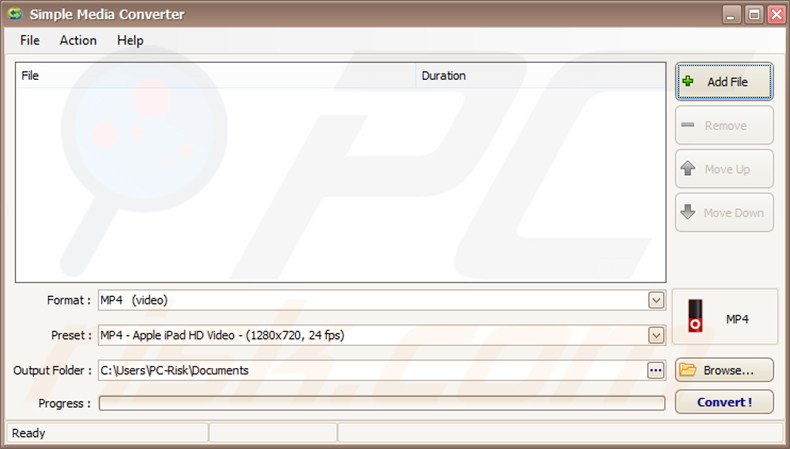 Misleidende adware applicatie Simple Media Converter