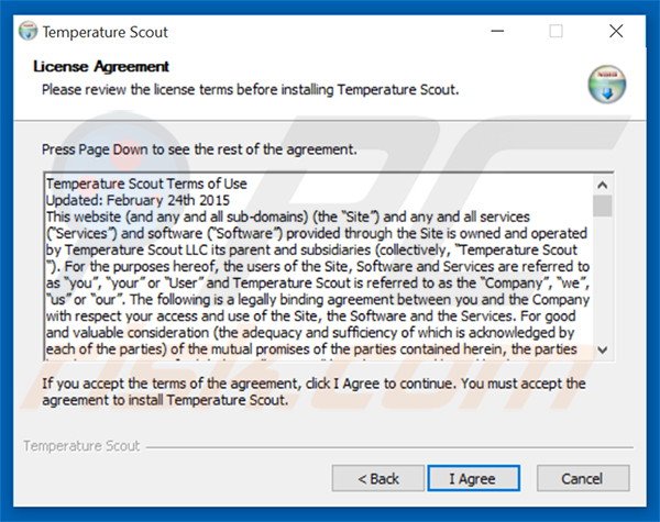 Officiële Temperature Scout adware installer configuratie