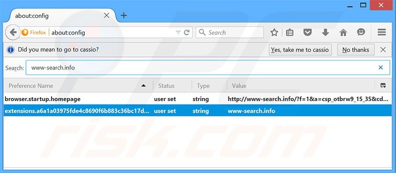 Verwijder www-search.info als standaard zoekmachine in Mozilla Firefox