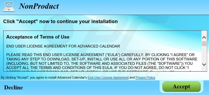 gratis software installer promooot advanced calendar adware