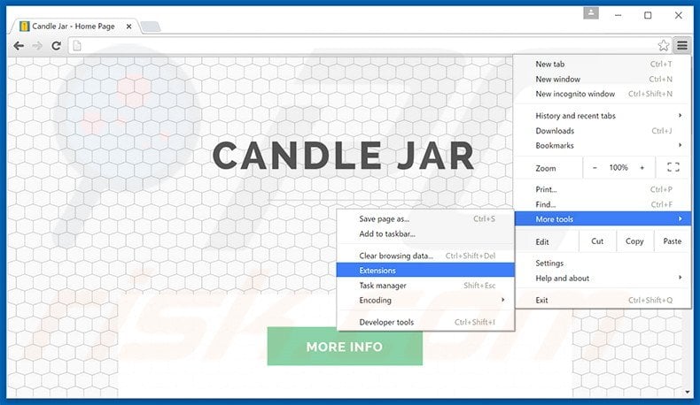 Verwijder de Candle Jar  advertenties uit Google Chrome stap 1