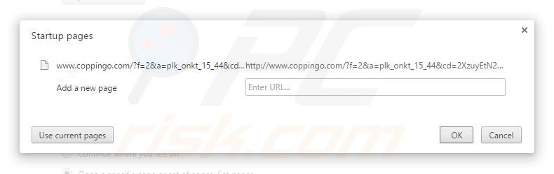 Verwijder coppingo.com als startpagina in Google Chrome
