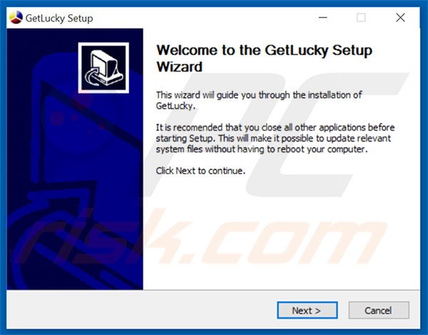 GetLucky adware installatie-configuratie