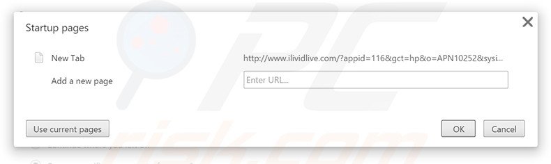 Verwijder ilividlive.com als startpagina Google Chrome