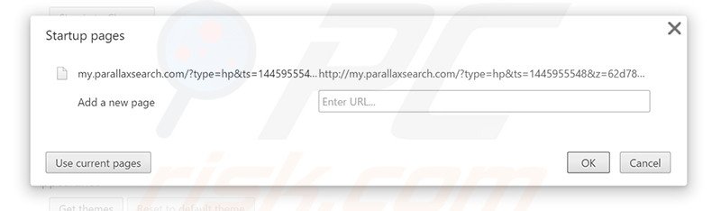Verwijder my.parallaxsearch.com als startpagina in Google Chrome