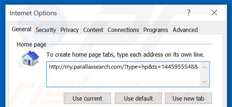 Verwijder my.parallaxsearch.com als startpagina in Internet Explorer 