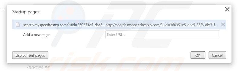 Verwijder search.myspeedtestxp.com als startpagina in Google Chrome