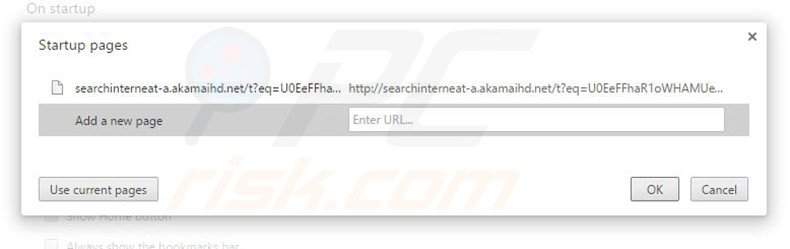 Verwijder searchinterneat-a.akamaihd.net als startpagina in Google Chrome