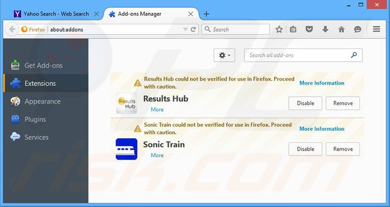 Verwijder aan searchinterneat-a.akamaihd.net gerelateerde Mozilla Firefox extensies