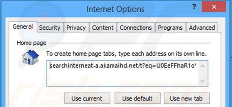 Verwijder searchinterneat-a.akamaihd.net als startpagina in Internet Explorer