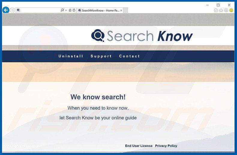 Website gebruikt om de Search Know adware te promoten (voorbeeld 1)