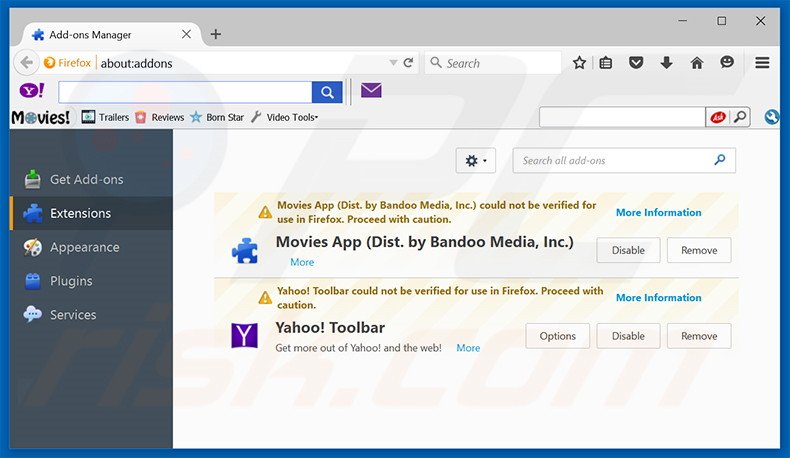 Verwijder home.searchpile.com gerelateerde Mozilla Firefox extensies