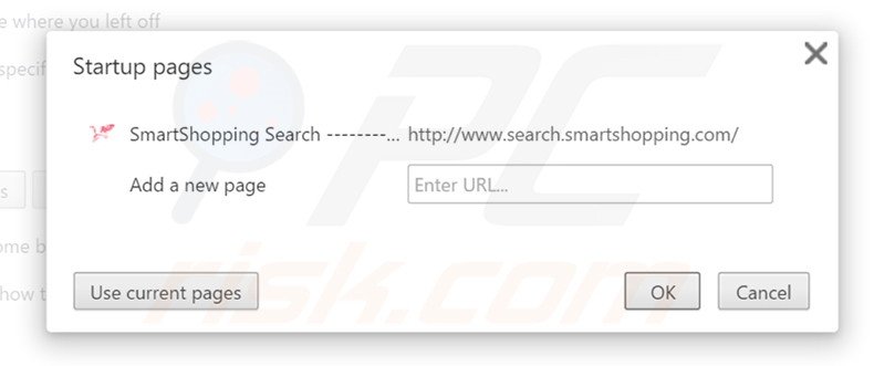Verwijder search.smartshopping.com als startpagina in Google Chrome