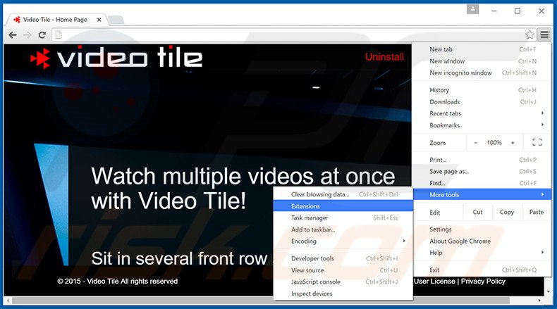 Verwijder de Video Tile advertenties uit Google Chrome stap 1